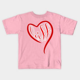 Kiss inside a red heart, a reference to Valentine's Day Kids T-Shirt